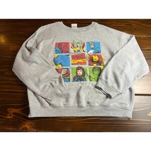 Marvel Sweater, Women's Size XL, Gray, MARVEL Comic Super Heroes